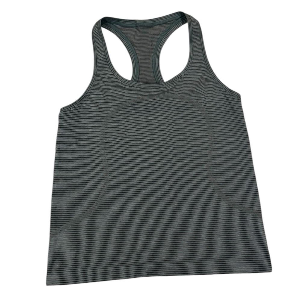 lululemon athletica Blue/Gray Striped Muscle Tee